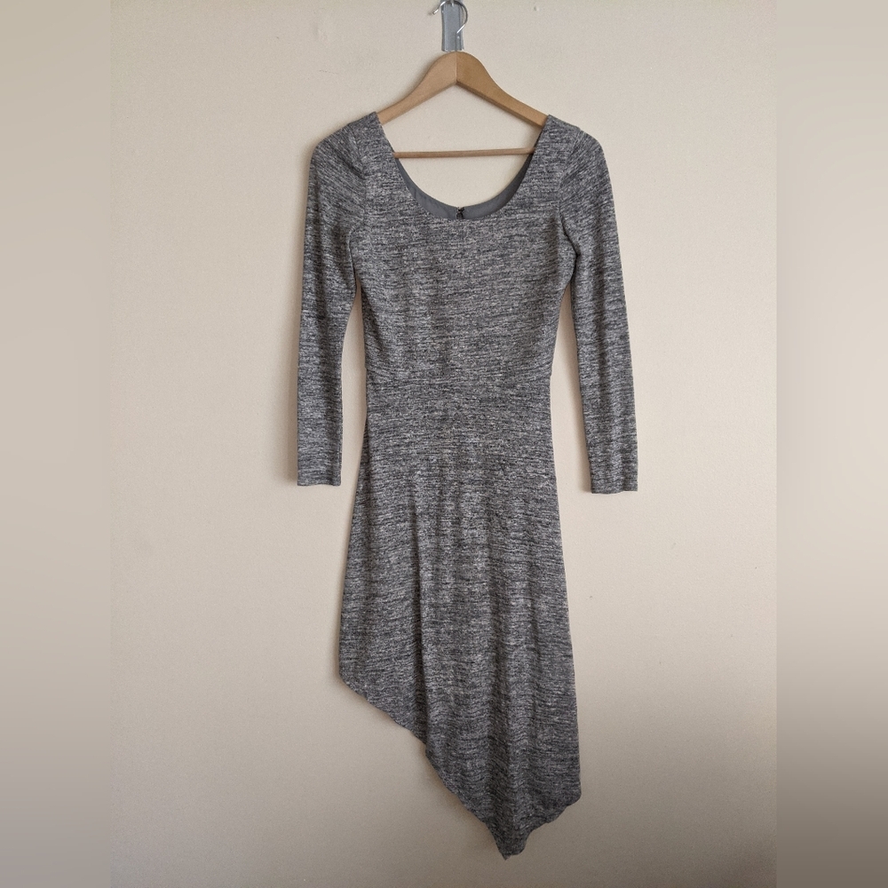 Alice + Olivia Gray Asymmetrical Fit & Flare Dress – Size 2
